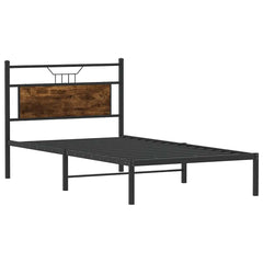 vidaXL Bed Frame without Mattress Smoked Oak 100x190 cm Engineered Wood 5