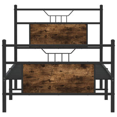vidaXL Bed Frame without Mattress Smoked Oak 90x200 cm Engineered Wood 6