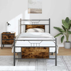 vidaXL Bed Frame without Mattress Smoked Oak 90x200 cm Engineered Wood 1