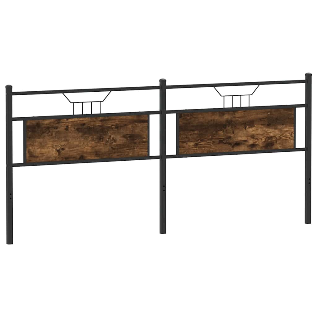 vidaXL Replace Headboard Smoked Oak 193 cm Engineered Wood and Steel 2