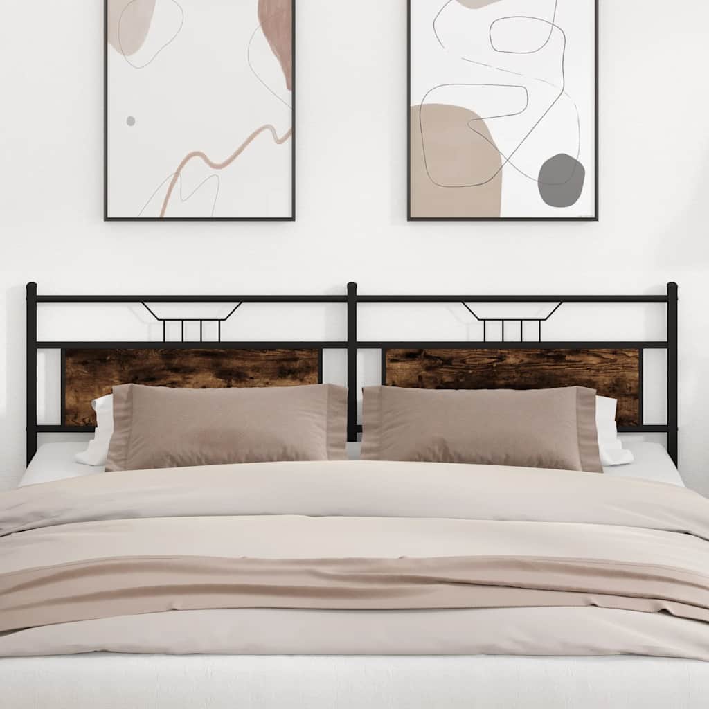 vidaXL Replace Headboard Smoked Oak 193 cm Engineered Wood and Steel 1