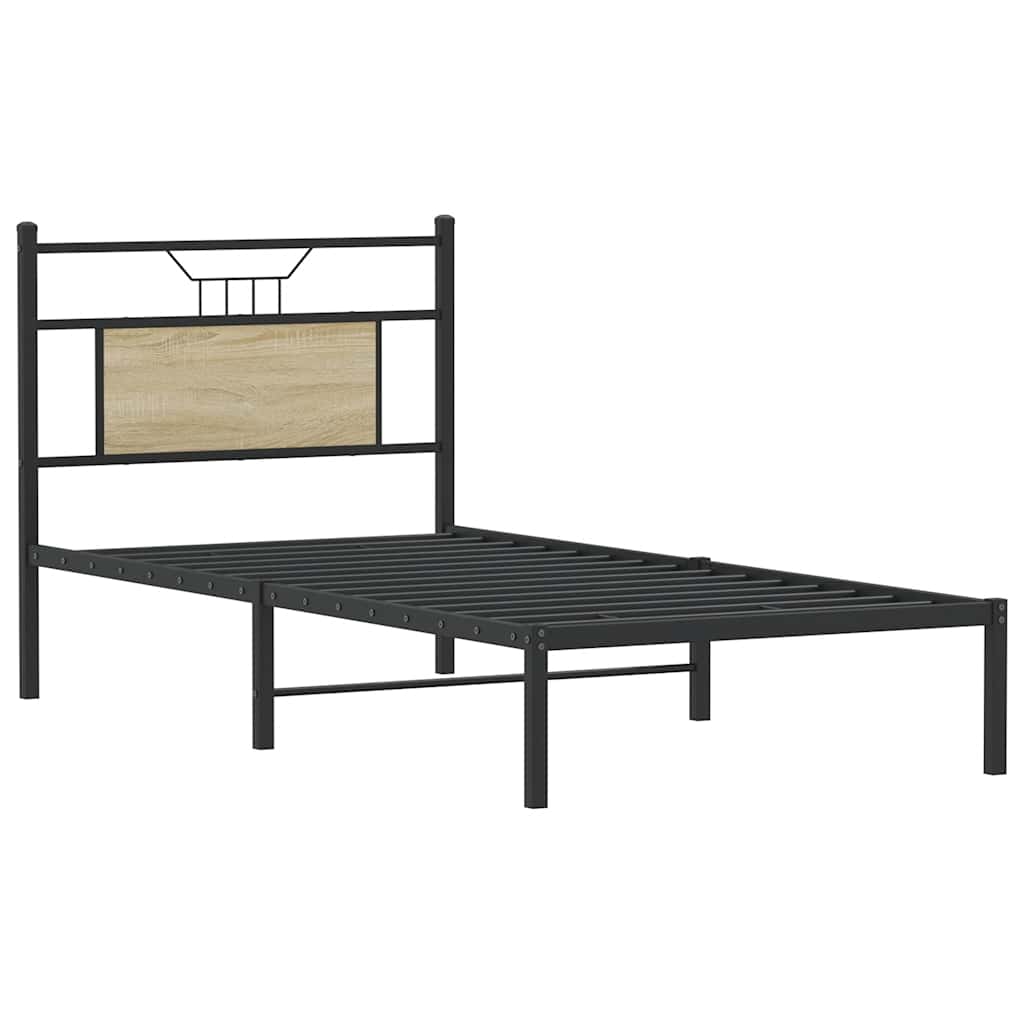 vidaXL Bed Frame without Mattress Sonoma Oak 90x200 cm Engineered Wood 5