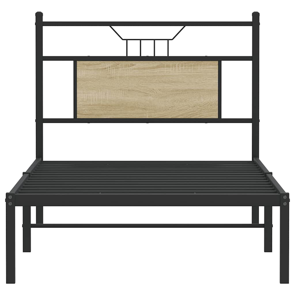 vidaXL Bed Frame without Mattress Sonoma Oak 90x200 cm Engineered Wood 6