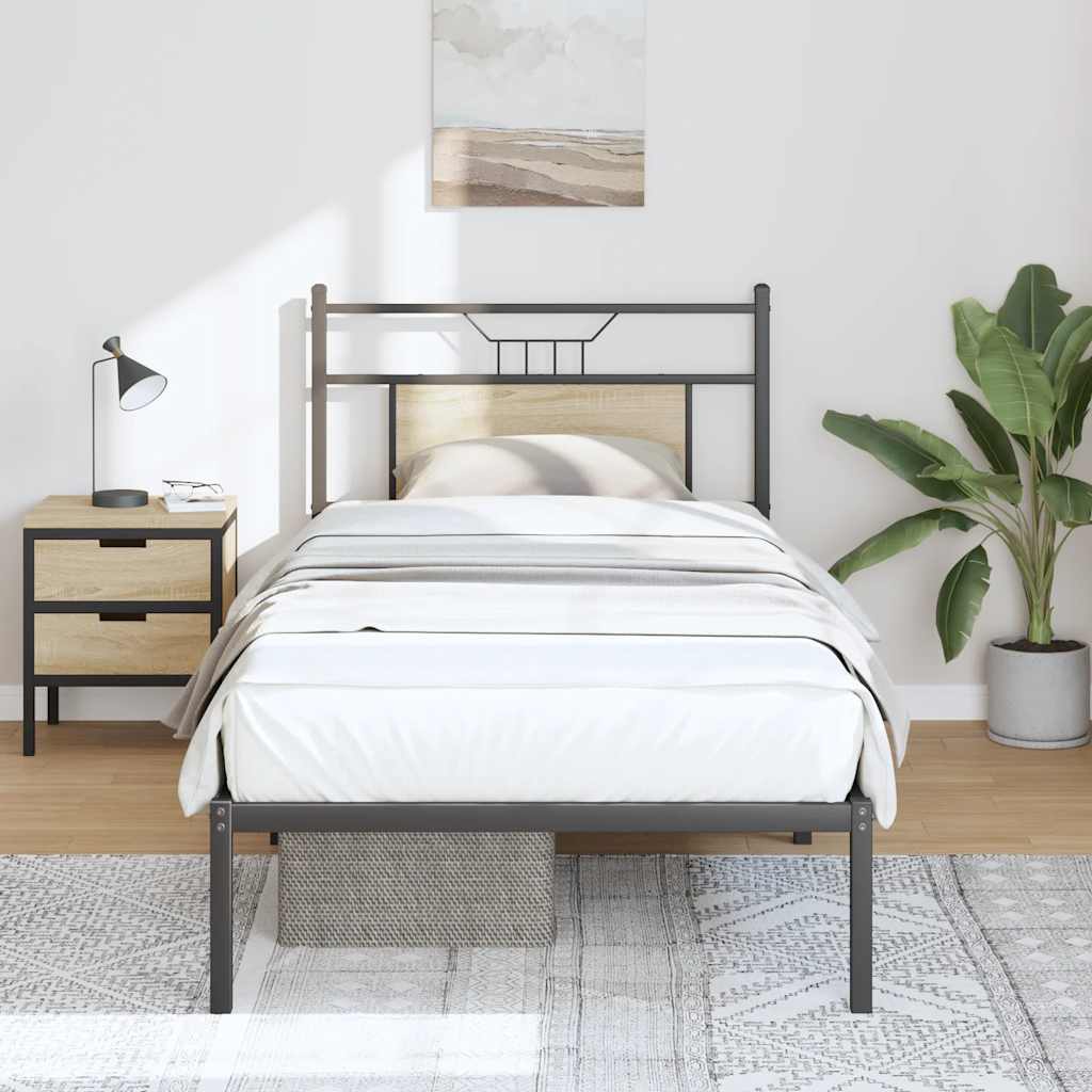 vidaXL Bed Frame without Mattress Sonoma Oak 90x200 cm Engineered Wood 1