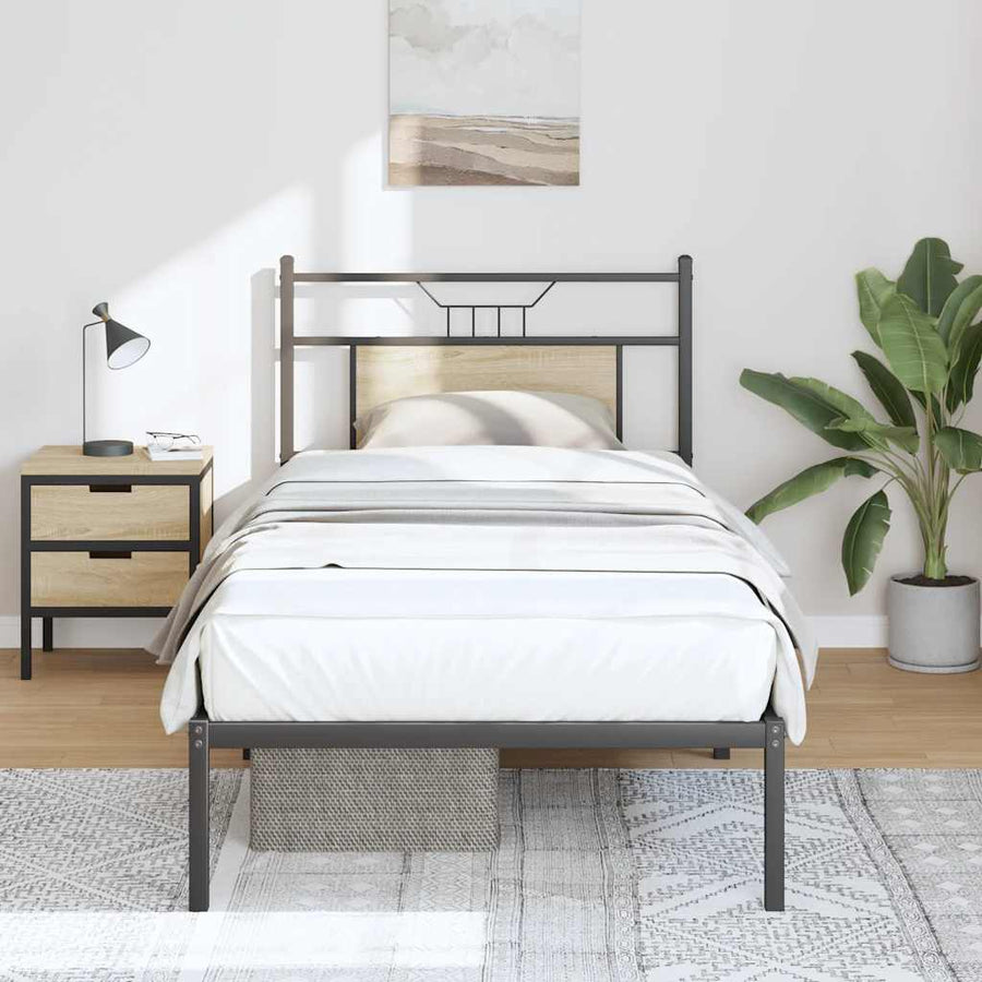 vidaXL Bed Frame without Mattress Sonoma Oak 90x200 cm Engineered Wood 1