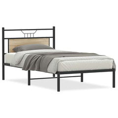 vidaXL Bed Frame without Mattress Sonoma Oak 100x190 cm Engineered Wood 2