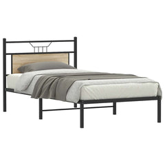 vidaXL Bed Frame without Mattress Sonoma Oak 100x190 cm Engineered Wood 3