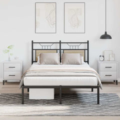 vidaXL Bed Frame without Mattress Engineered Wood Sonoma Oak with Headboard