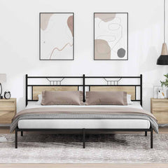 vidaXL Bed Frame without Mattress Engineered Wood Sonoma Oak with Headboard