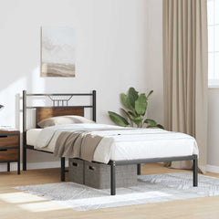 vidaXL Bed Frame without Mattress Brown Oak 90x190 cm Single Engineered Wood 5