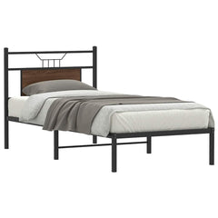vidaXL Bed Frame without Mattress Brown Oak 90x200 cm Engineered Wood 1