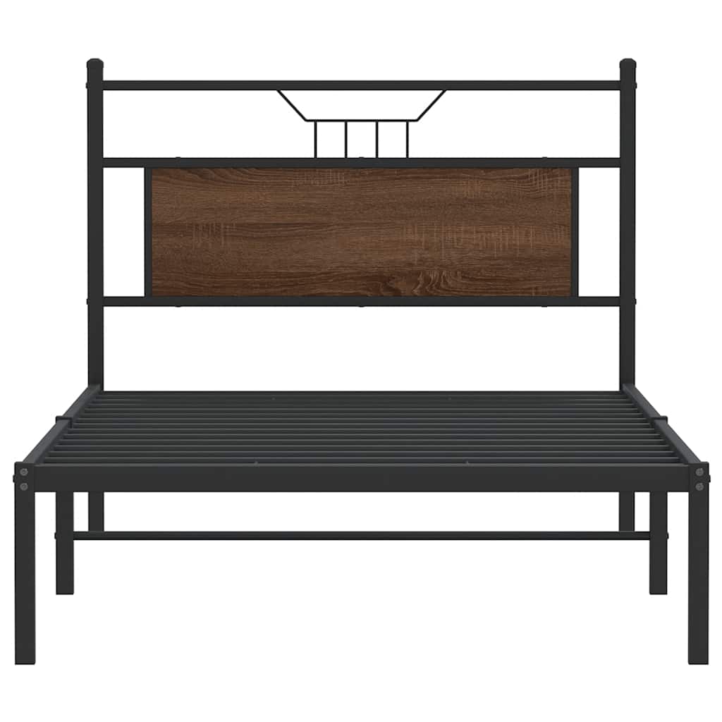 vidaXL Bed Frame without Mattress Brown Oak 100x200 cm Engineered Wood 6