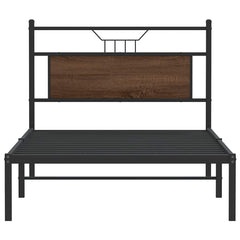 vidaXL Bed Frame without Mattress Brown Oak 100x200 cm Engineered Wood 6