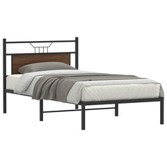 vidaXL Bed Frame without Mattress Brown Oak 100x200 cm Engineered Wood 1