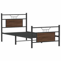 vidaXL Bed Frame without Mattress Brown Oak 75x190 cm Small Single Engineered Wood 3
