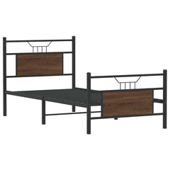vidaXL Bed Frame without Mattress Brown Oak 80x200 cm Engineered Wood 3