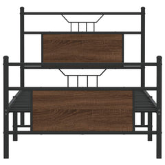 vidaXL Bed Frame without Mattress Brown Oak 80x200 cm Engineered Wood 6