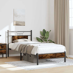 vidaXL Bed Frame without Mattress Smoked Oak 80x200 cm Engineered Wood 4