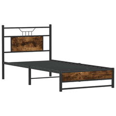 vidaXL Bed Frame without Mattress Smoked Oak 90x190 cm Single Engineered Wood 5