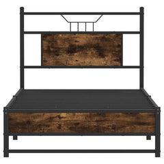 vidaXL Bed Frame without Mattress Smoked Oak 90x200 cm Engineered Wood 6