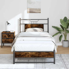 vidaXL Bed Frame without Mattress Smoked Oak 90x200 cm Engineered Wood 1