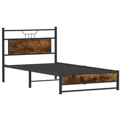 vidaXL Bed Frame without Mattress Smoked Oak 100x200 cm Engineered Wood 5