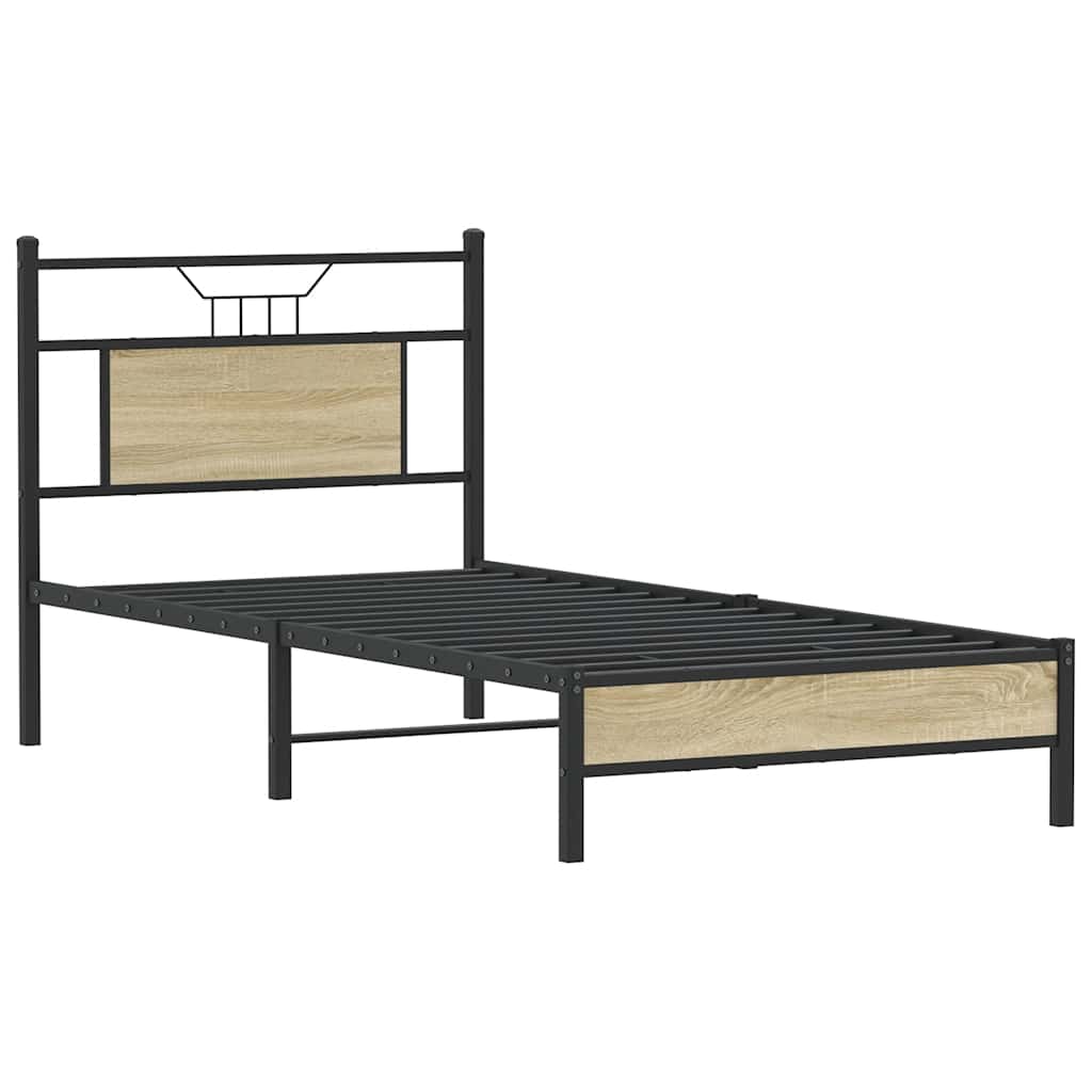 vidaXL Bed Frame without Mattress Sonoma Oak 80x200 cm Engineered Wood 5