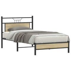 vidaXL Bed Frame without Mattress Sonoma Oak 100x200 cm Engineered Wood 3