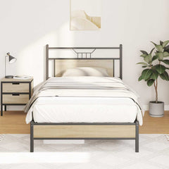 vidaXL Bed Frame without Mattress Sonoma Oak 100x200 cm Engineered Wood 1