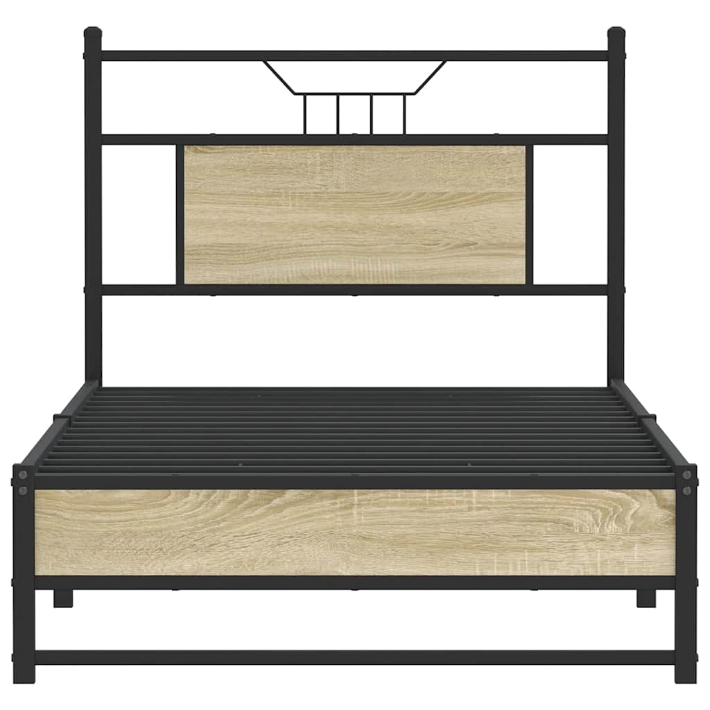 vidaXL Bed Frame without Mattress Sonoma Oak 80x200 cm Engineered Wood 6