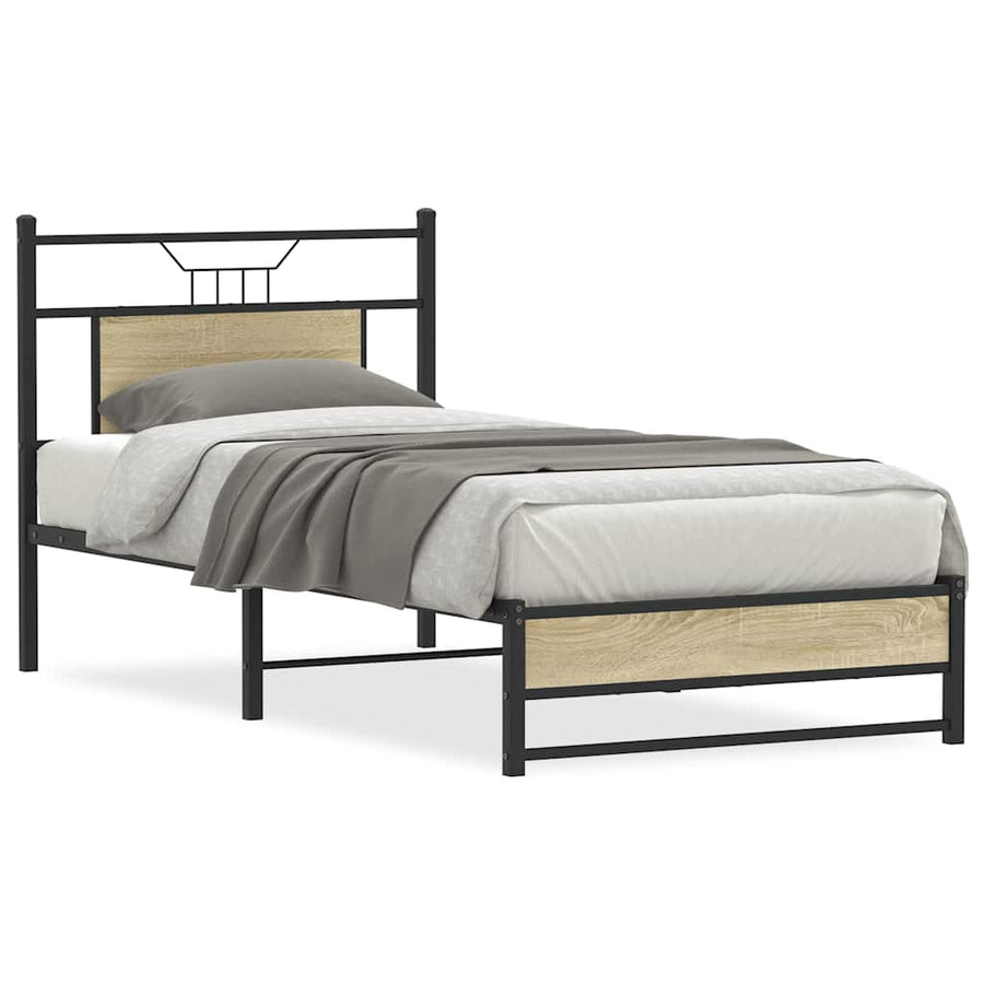 vidaXL Bed Frame without Mattress Sonoma Oak 80x200 cm Engineered Wood 1