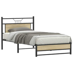 Bed Frame without Mattress Engineered Wood Sonoma oak With headboard & dual low footboard 100 cm 190 cm