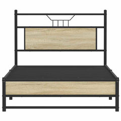 vidaXL Bed Frame without Mattress Sonoma Oak 100x190 cm Engineered Wood 6