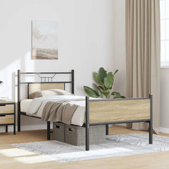 vidaXL Bed Frame without Mattress Sonoma Oak 80x200 cm Engineered Wood 5