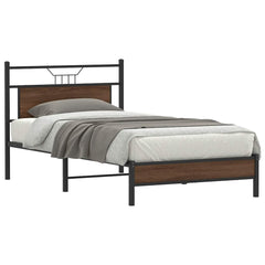 vidaXL Bed Frame without Mattress Brown Oak 100x190 cm Engineered Wood 1