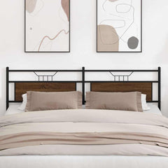 vidaXL Bed Frame without Mattress Engineered Wood Brown Oak with Headboard & Low Footboard