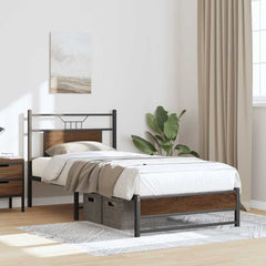 vidaXL Bed Frame without Mattress Brown Oak 80x200 cm Engineered Wood 4