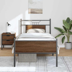 vidaXL Bed Frame without Mattress Brown Oak 80x200 cm Engineered Wood 4