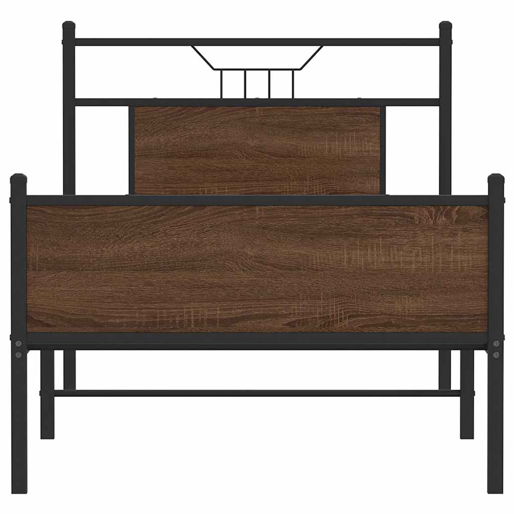 vidaXL Bed Frame without Mattress Brown Oak 80x200 cm Engineered Wood 6