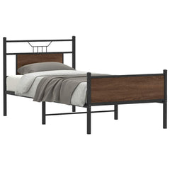 vidaXL Bed Frame without Mattress Brown Oak 80x200 cm Engineered Wood 1
