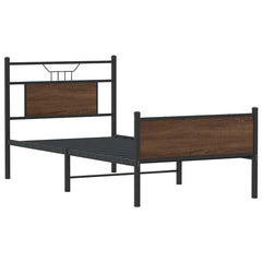 vidaXL Bed Frame without Mattress Brown Oak 90x190 cm Single Engineered Wood 3