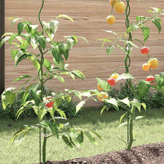 vidaXL Plant Support 5 pcs Green 170 x 0.6 x 0.6 cm Steel 4