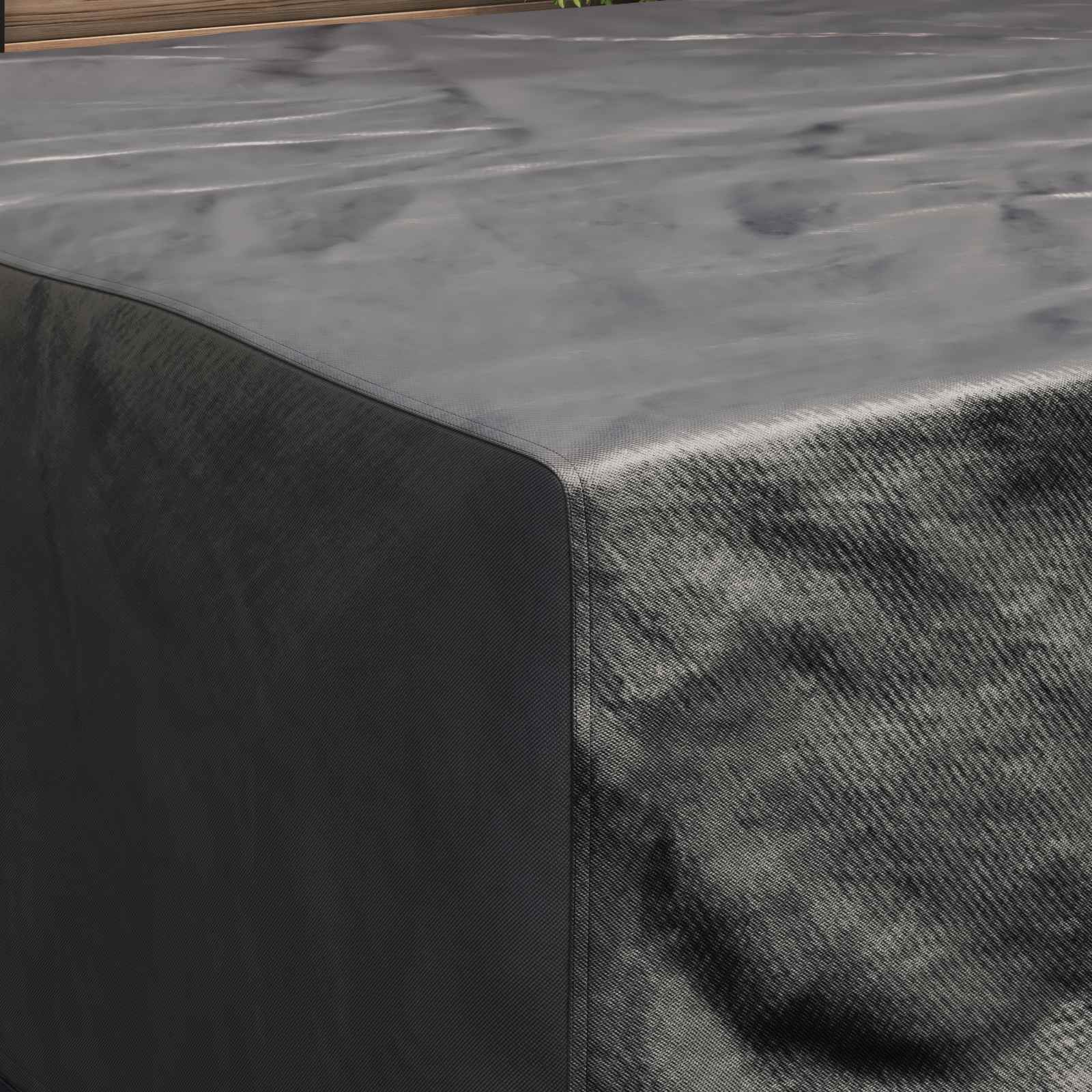 vidaXL Furniture Cover Plain Black 200 x 190 x 85 cm 600D 4