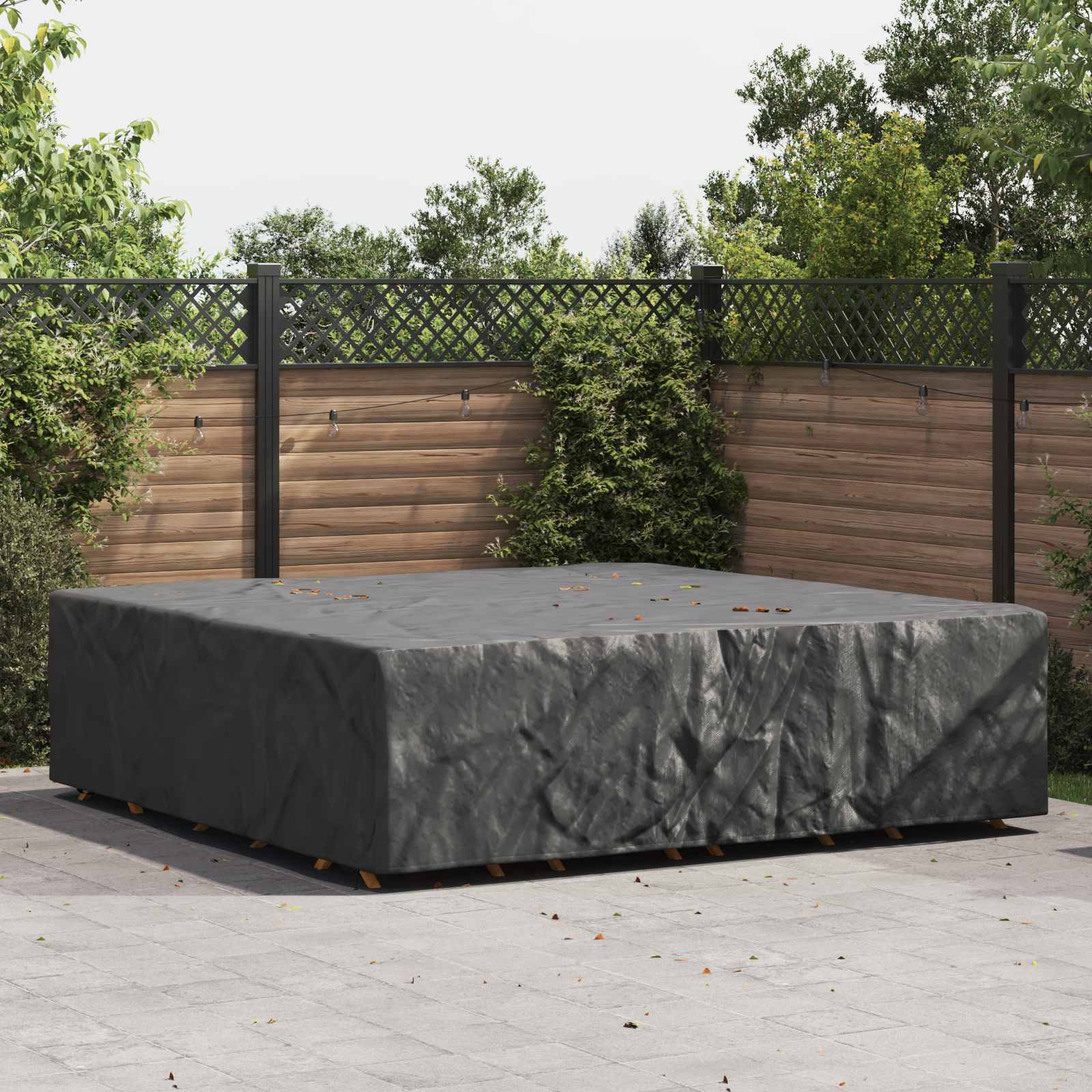 vidaXL Furniture Cover Plain Black 260 x 260 x 70 cm 420D 1