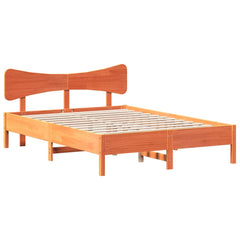 Bed Frame without Mattress Solid Wood Pine Length 190 cm Wax brown 120 cm
