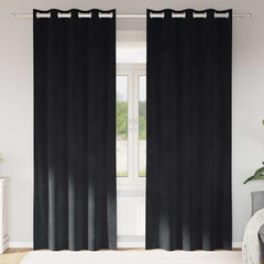 vidaXL Curtains 2 pcs Black 140 x 245 cm Velvet 1
