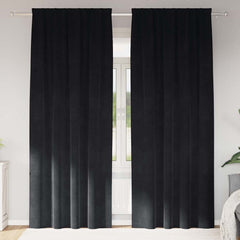 vidaXL Curtains 2 pcs Black 140 x 225 cm Velvet 1