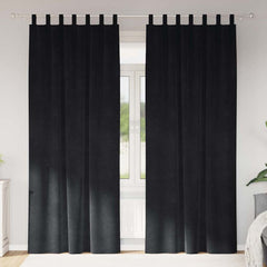 vidaXL Curtains 2 pcs Black 140 x 245 cm Velvet 1