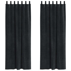 vidaXL Curtains 2 pcs Black 140 x 245 cm Velvet 2