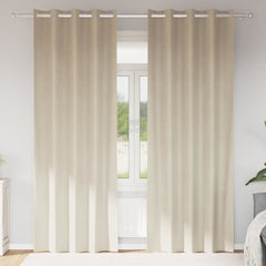 vidaXL Curtains 2 pcs Cream 140 x 225 cm Velvet 1